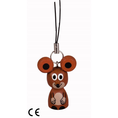 Klíčenka mini Myška - dřevěná