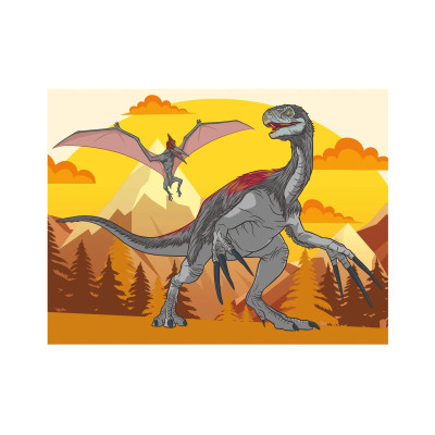 Dřevěné obrázkové kostky - Jurský svět, 12 kostek Dřevěné obrázkové kostky - Jurský svět, 12 kostek