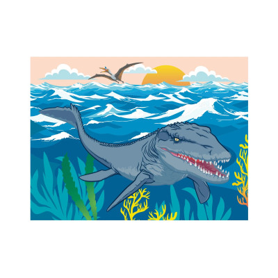 Dřevěné obrázkové kostky - Jurský svět, 12 kostek Dřevěné obrázkové kostky - Jurský svět, 12 kostek