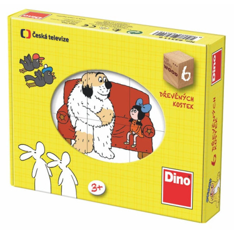 Dřevěné obrázkové kostky - Pohádky, 6 kostek